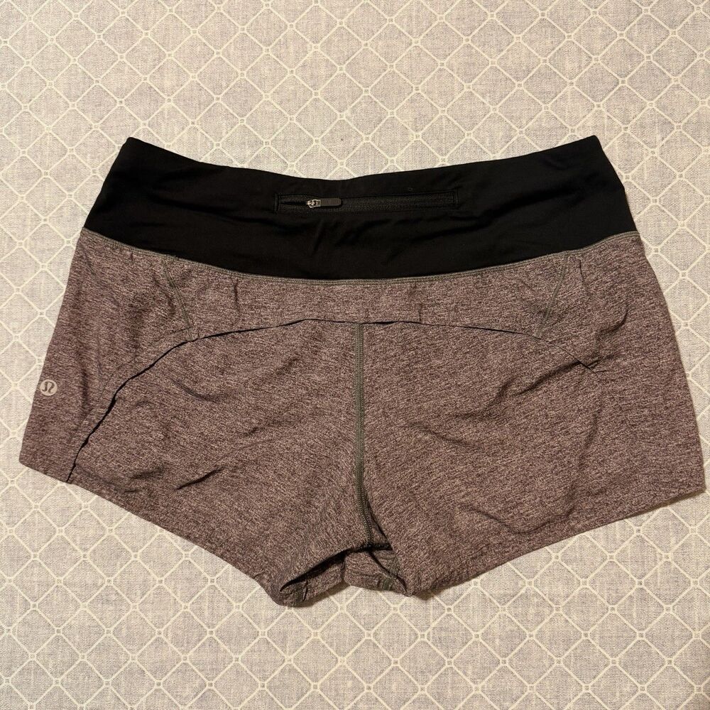 Lululemon Speed Up Shorts Womens 6 Gray/Black Running 4” Lined Athletic Gym